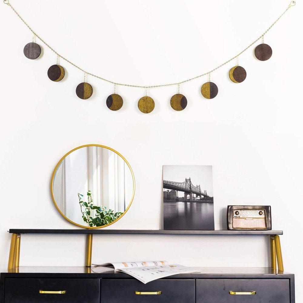 🌻NEW🌻 Bohemian Moon Phase Wood Wall Hanging - Picture 2 of 6